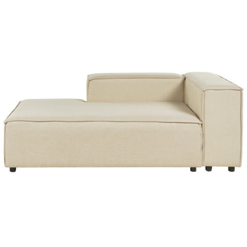 Image of Beliani Chaise Longue Aprica Faux Linen Beige