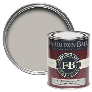 Image of Farrow & Ball Estate Pavilion gray No. 242 Eggshell Metal & wood Paint 0.75L