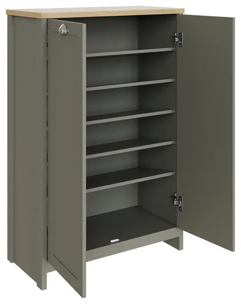 Image of GFW GFW Lancaster 2 Door Shoe Storage Cabinet - Grey