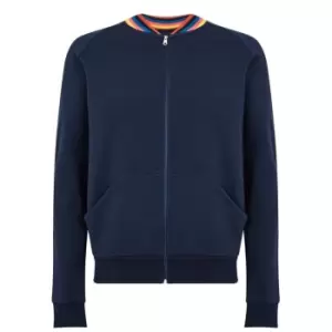 Image of Paul Smith Stripe Full Zip Bomber Jacket - Blue