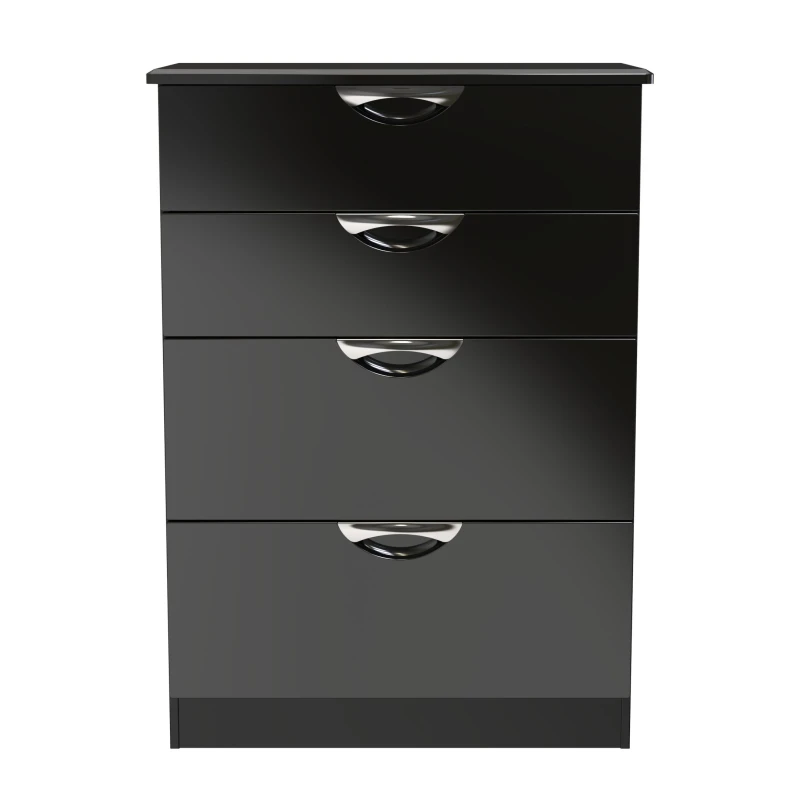 Image of Ready Assembled 2 U Holborn 4 Drawer Deep Chest (Ready Assembled) in Black Size: Medium Black Unisex Medium