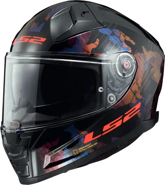 Image of LS2 FF811 Vector II Kamo Glossy Black Blue-06 Full Face Helmet Size XL