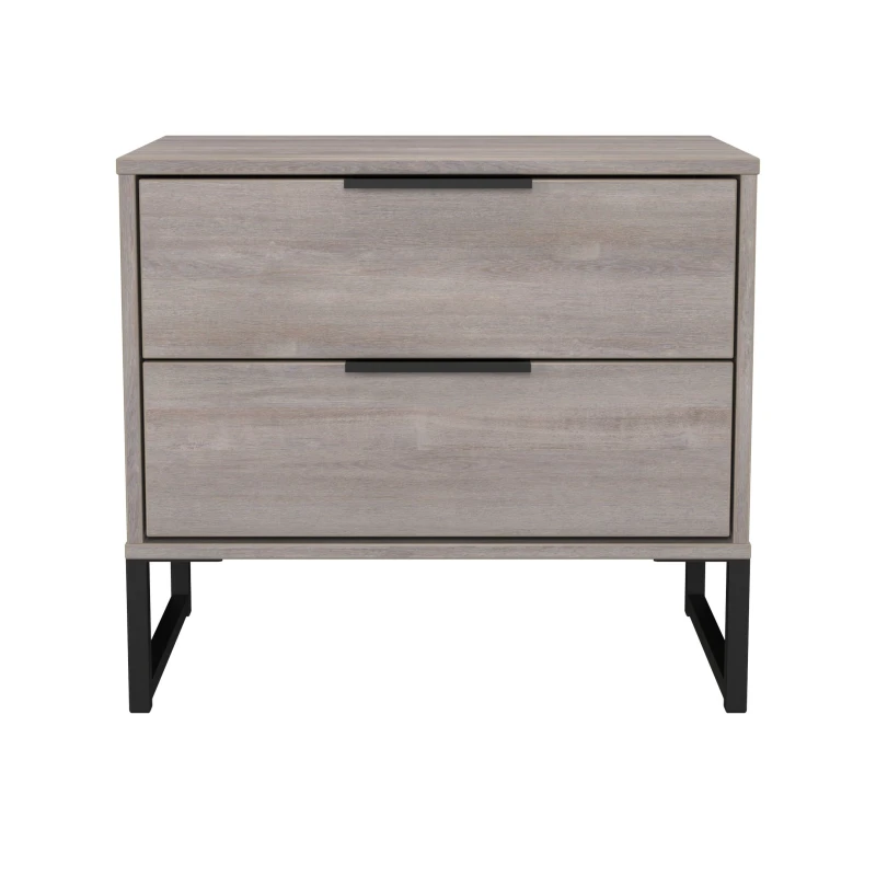 Image of Ready Assembled 2 U Fuji 2 Drawer Side Table (Ready Assembled) in Light Grey Size: Small Light Grey Unisex Small