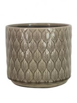 Image of Gisela Graham Leaf-Effect Ceramic Pot