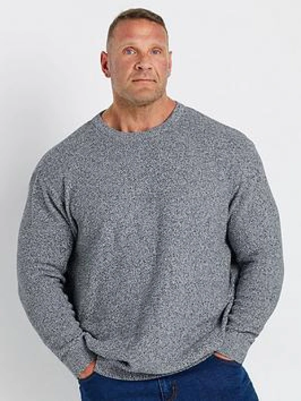 Image of BadRhino BadRhino Men Crew Neck Knitted Jumper in Blue Size: 2X-large Blue XXL Male 5063111532254