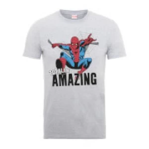 Image of Marvel Comics Spider-Man Totally Amazing Mens Grey T-Shirt - M