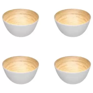 Image of Rack & Rail Company Salad Bowl 17cm Set Of 4 Bamboo White
