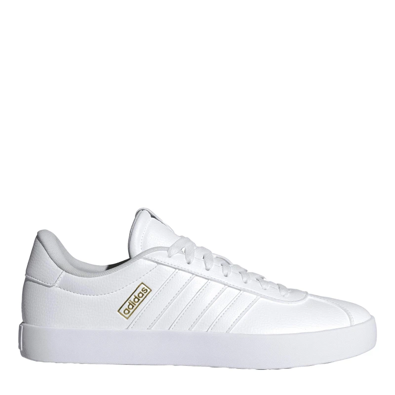 Image of adidas VL Court 3.0 Shoes Mens Wht/Wht/Gold male 9 (43.3)