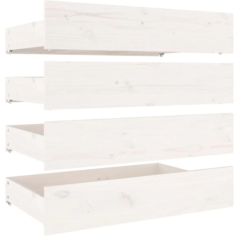 Image of VIDAXL Bed Drawers 4 pcs White Solid Wood Pine Vidaxl 8720286999455
