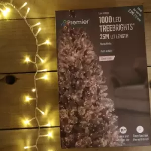 Image of Samuel Alexander - 1000 LED 25m Premier TreeBrights Indoor Outdoor Christmas Multi Function Mains Operated String Lights with Timer & Clear Cable in