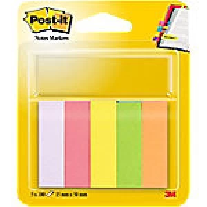 Image of Post-it Index Flags Assorted Colour 15 x 50 mm 5 pads of 100 Strips