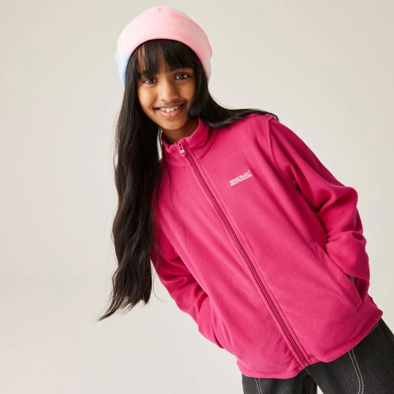 Image of Regatta King II Lightweight Full Zip Fleece - Pink Pink C5-C6yrs