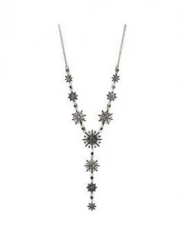 Image of Mood Mood Rose Gold Plated Jet Crystal Celestial Y Shape Necklace