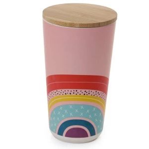 Image of Somewhere Rainbow Bamboo Composite Large Round Storage Jar