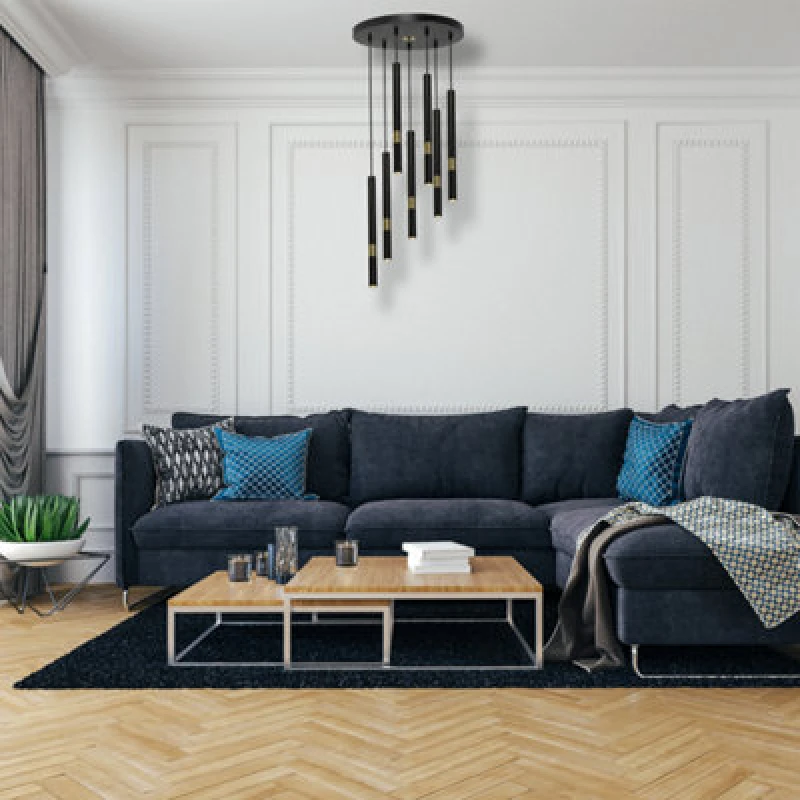 Image of Milagro Monza Pendant Lamp Hand Made Matt Black With Luxurious Gold Detail Black unisex