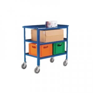Image of Slingsby VFM Service Trolley 3-Tier With 125mm Castors Blue 306748
