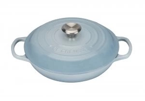 Image of Le Creuset Signature Shallow Casserole 26cm Coastal Blue