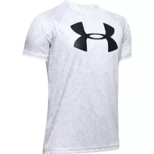Image of Under Armour Tech Big Logo Short Sleeve T Shirt Junior Boys - Grey