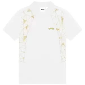 Image of Boss Gold Cap Short Sleeve Polo Juniors - White