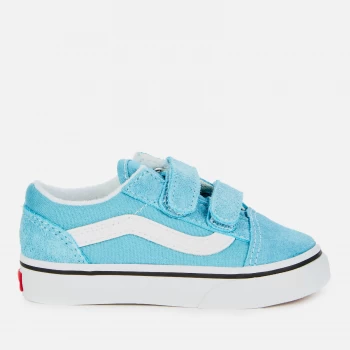 Image of Vans Toddlers Old Skool Velcro Trainers - Delphinium Blue - UK 7 Toddler