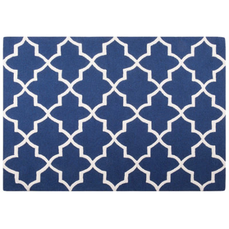Image of Beliani Rug Silvan Navy Blue 160 X 230 Cm Wool