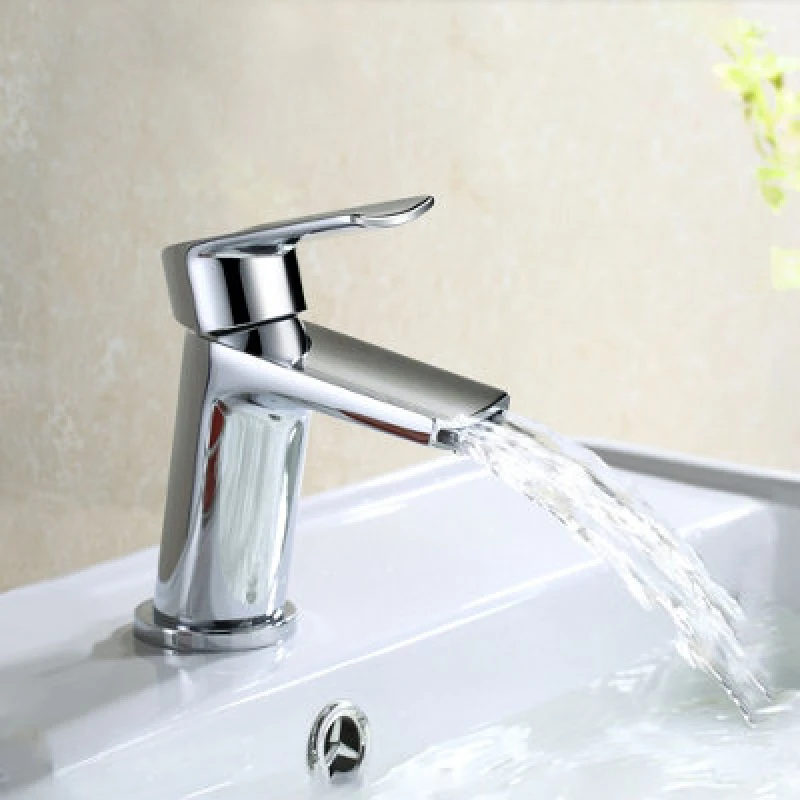Image of Nes Home Centa Waterfall Cloakroom Basin Mono Mixer Tap Silver unisex