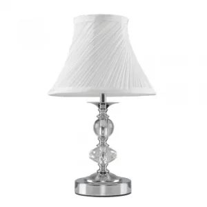 Image of Jaigier Chrome Touch Table Lamp with Cream Pleated Shade