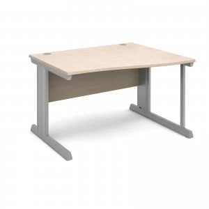 Image of Vivo Right Hand Wave Desk 1200mm - Silver Frame Maple Top
