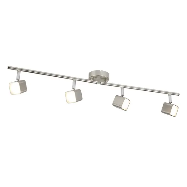 Image of Quad 4 Light LED Square Head Split Bar Spotlight Satin Silver