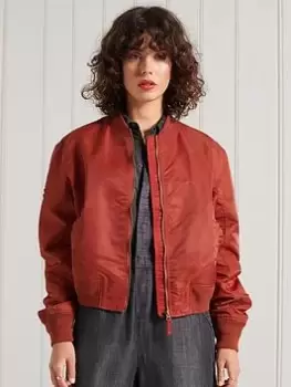Image of Superdry MA1 Bomber Jacket - Red, Size 14, Women