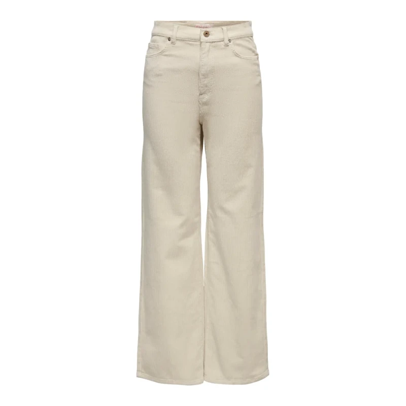 Image of Only Womens corduroy wide leg Trousers Only Onlhope global Blanc Female 38x32