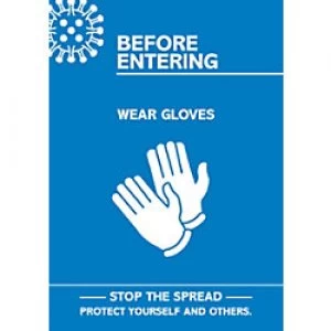 Image of Seco Health & Safety Poster Before entering, wear gloves Semi-Rigid Plastic 29.7 x 42 cm