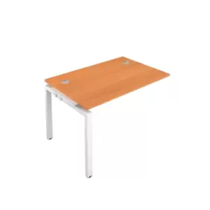 Image of Telescopic Sliding 1 Person Beech Bench Extension with Cable Port - 1200 X 800 - White Frame