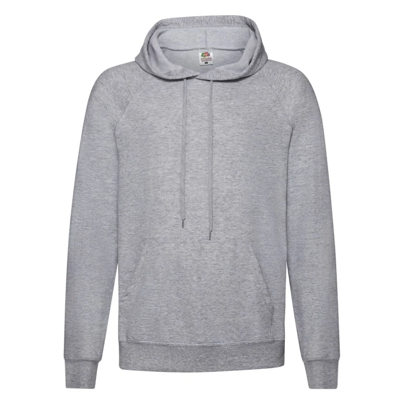 Image of Fruit of the Loom Mens Lightweight Hooded Sweatshirt in Grey Size: Medium Grey Male M