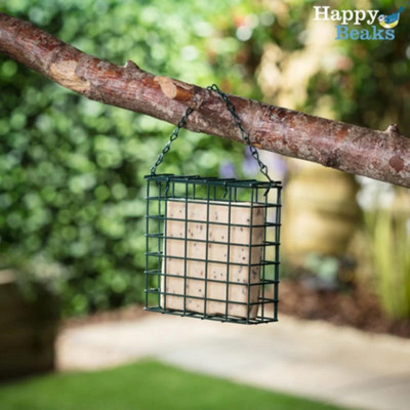 Image of Garden Gear Premium High Energy Suet Blocks Seeded Flavour Garden Bird Feed Treat Happy Beaks (9 Pack)