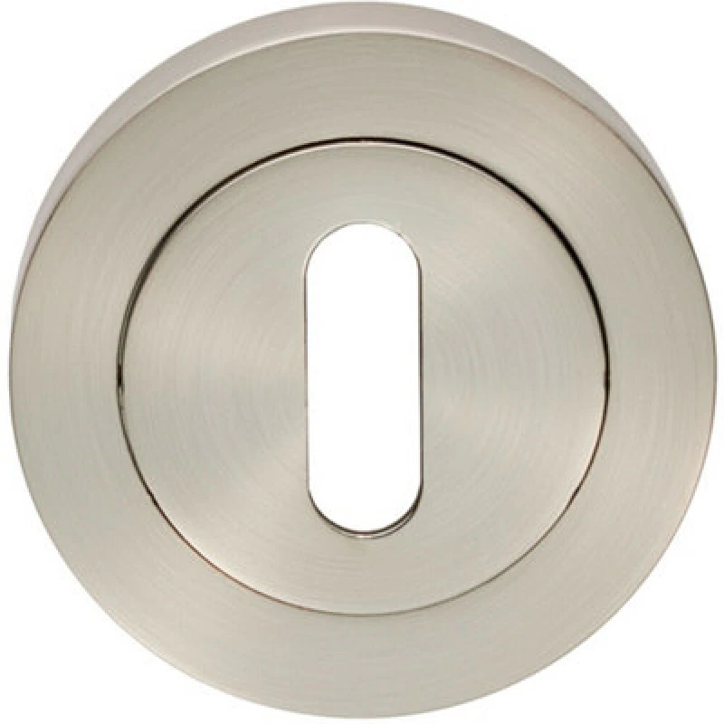 Image of Loops 50mm Lock Profile Round Escutcheon 10mm Depth Concealed Fix Satin Nickel Metallics unisex