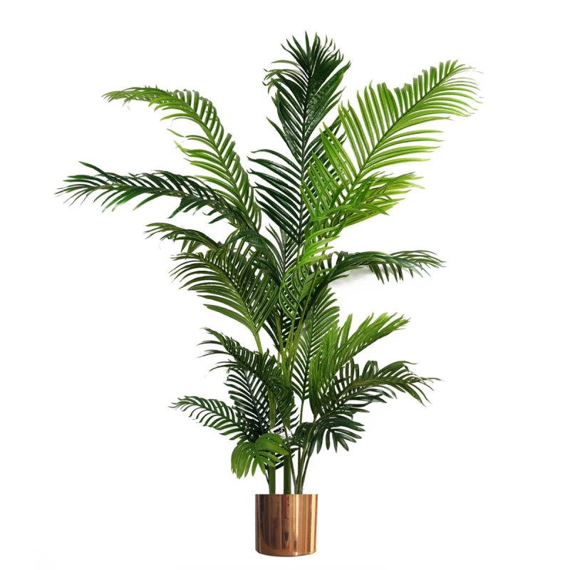 Image of Leaf 180cm Artificial Palm Tree Extra Large Copper Metal Planter