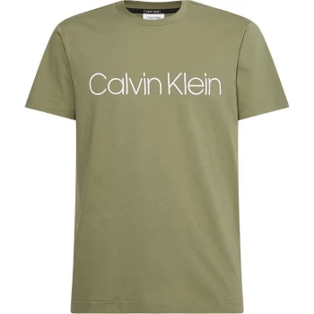 Image of Calvin Klein Front Logo T Shirt - Delta Green