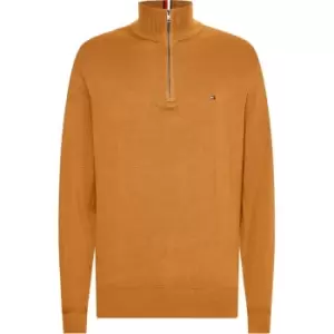 Image of Tommy Hilfiger Pima Half Zip Jumper - Beige