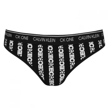 Image of Calvin Klein ONE Cotton Thong - LOGO STRIPE BLK
