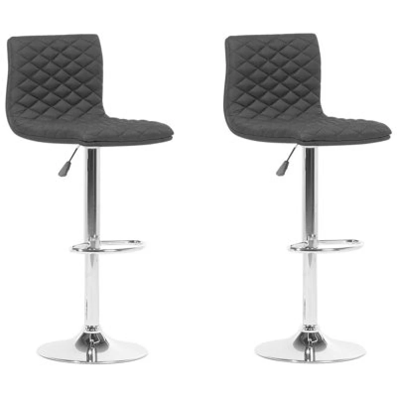Image of Beliani Set Of 2 Bar Chairs Orlando Swivel Black