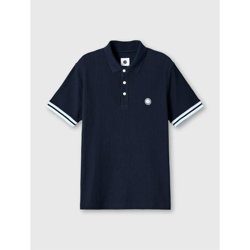 Image of Pretty Green Mens PG Cressa Tipped Short-Sleeve Polo Shirt Navy male Small