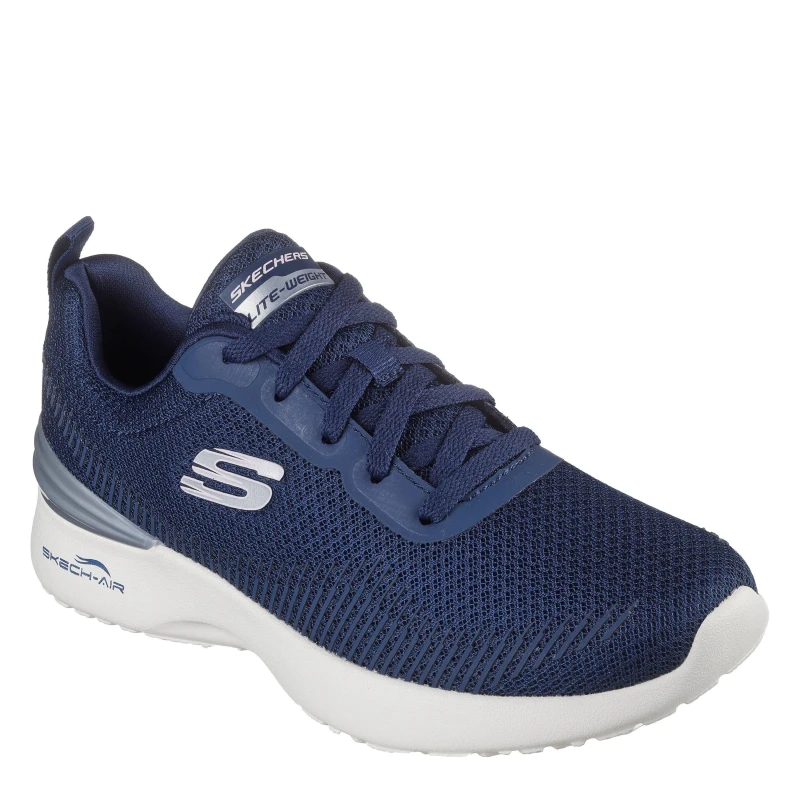 Image of Skechers 3D Print Mesh Lace-Up W Memory Foa Slip On Trainers Womens Navy female 2 (35)