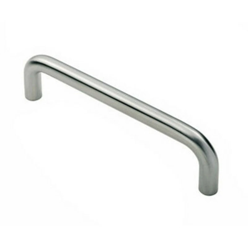 Image of Loops Round D Bar Pull Handle 469 x 19mm 450mm Fixing Centres Satin Steel Metallics unisex