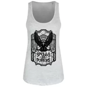 Image of Grindstore Womens/Ladies Spells & Potions Vest Top (L) (Heather Grey/Black)