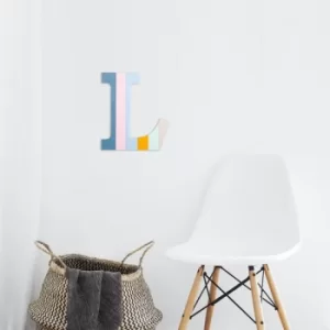 Image of Alphabet L 2 Multicolor Decorative Wooden Wall Accessory