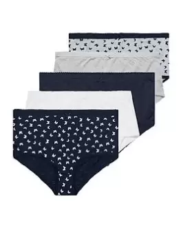 Image of Yours 5pk Mono Butterfly Full Briefs, Blue, Size 38-40, Women