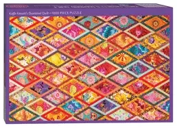 Image of kaffe fassetts diamond quilt jigsaw puzzle for adults 1000 pieces dimension