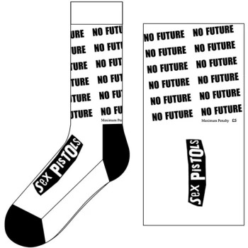Image of The Sex Pistols - No Future Unisex UK Size 7 - 11 Ankle Socks - White