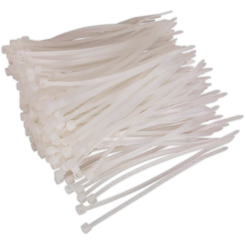 Image of Sealey White Cable Ties 100mm 2.5mm